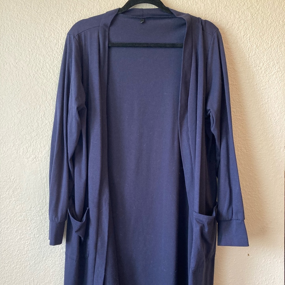 Long Navy Cardigan w/ pockets